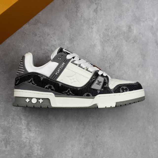 本地 核心私 性价比版 Lv路易威登Louis Vuitton Trainer Sneaker Low 低帮复古休闲运动文化百搭篮球板鞋 男女鞋采用移膜纤维牛剖