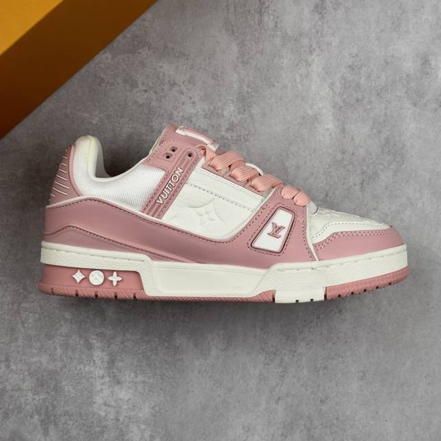 本地 核心私 性价比版 Lv路易威登Louis Vuitton Trainer Sneaker Low 低帮复古休闲运动文化百搭篮球板鞋 男女鞋采用移膜纤维牛剖