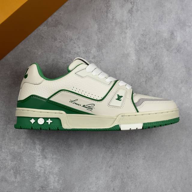 本地 核心私 性价比版 Lv路易威登Louis Vuitton Trainer Sneaker Low 低帮复古休闲运动文化百搭篮球板鞋 男女鞋采用移膜纤维牛剖