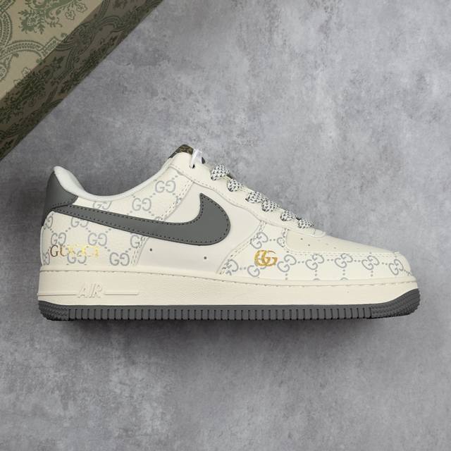 本地 核心私 Nike Air Force 1'07 Low 古驰联名 花纹灰勾 空军一号低帮休闲板鞋 #原楦头原纸板 原装鞋盒 定制五金配件 内置全掌气垫 原