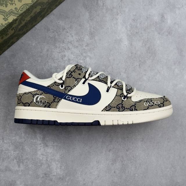 本地 核心私 Nike Sb Dunk Low 古驰联名 绑带织布蓝勾 周年高端定制 低帮休闲板鞋 #定制鞋盒 大厂纯原品质出货 超高清洁度 皮料切割干净无任何