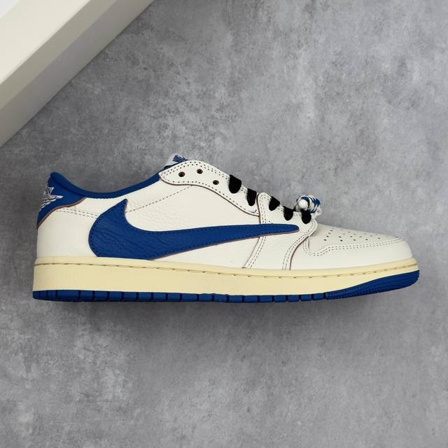 本地 核心私 Travis Scott X Air Jordan 1 Low Pale Vanilla低帮 白蓝倒钩联名 Aj1 乔丹1代 乔丹篮球鞋系列 鞋款
