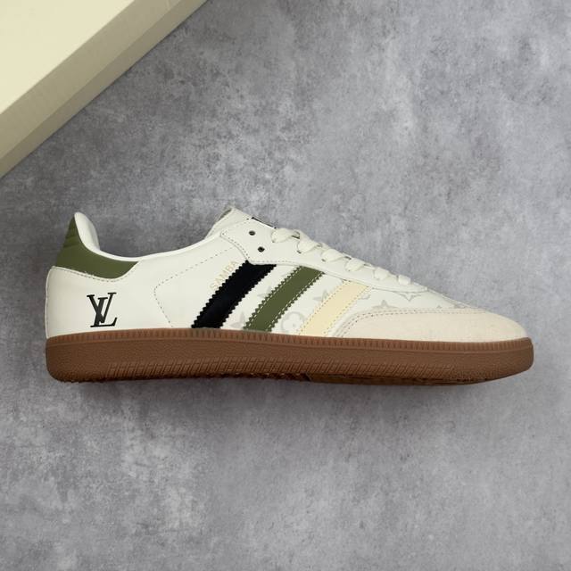 本地 核心私 Louis Vuitton X Adidas Original Samba Og 路易威登Lv X 阿迪达斯 低帮 联名白绿黑 桑巴防滑耐磨轻便板
