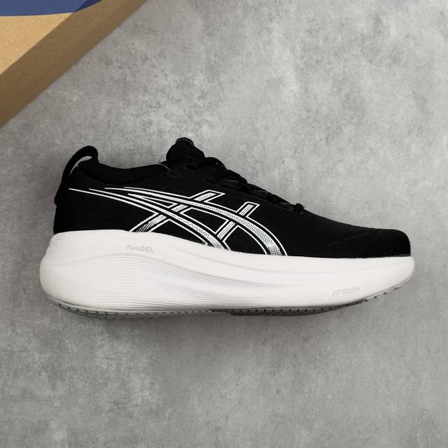 本地 核心私 公司级Asics Gel-Nimbus 27 舒适防滑耐磨低帮休闲跑步鞋 鞋底采用了轻质发泡材料 并在后跟和前掌处采用了Asics亚瑟士核心科技-