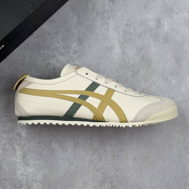 本地 核心私 公司级Onitsuka Tiger Mexico 66 阿斯克斯 鬼冢虎 低帮减震支撑低帮运动休闲鞋 这款鞋由皮革制成，具有鞋跟交叉加固设计，可提