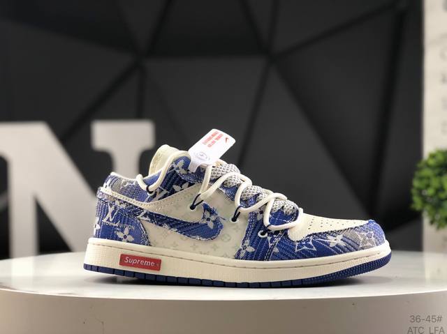 公司级带半码 耐克 Nike Air Jordan 1 Low Aj1 乔1 低帮潮流运动休闲板鞋。绑带 Aj1 低帮拼接 完美版型真头层牛皮# 内置缓震气垫