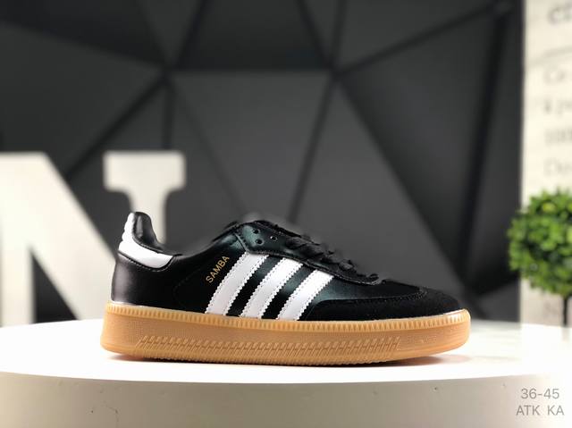 真标带半码 阿迪达斯 Adidas Samba Xlg 低帮厚底运动板鞋环保海玻璃鞋垫 外置加厚耐磨橡胶大底！ 货号：Ie1379 尺码：如图所示 Atk Ka