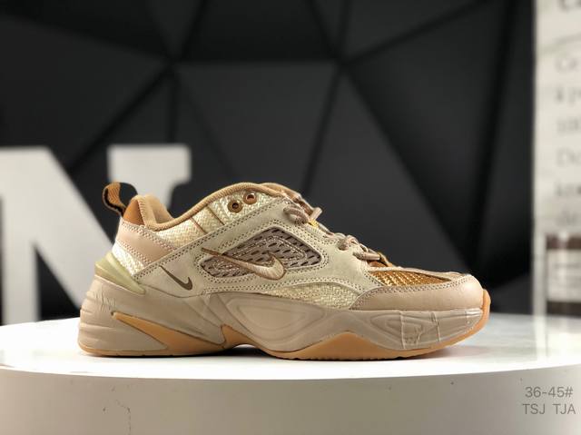 真标带半码 耐克 Nike M2K Tekno 复古休闲老爹鞋。 M2K Tekno采用了支撑力出众的组合材质鞋面，结合轻盈缓震的泡棉中底，带来舒适的日常穿着体
