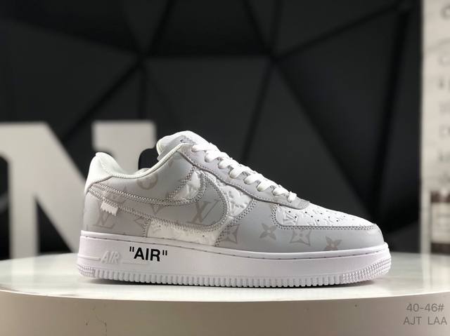 耐克 Nike Air Force 1 ‘07 Low 空军一号厚底增高百搭休闲运动板鞋 路易威登联名 原楦头原纸板 打造纯正空军版型，专注外贸渠道 全掌内置蜂