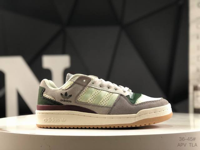 阿迪达斯 Adidas Forum Low Cl 阿迪达斯 阿迪达斯板鞋84款 低帮百搭潮流休闲运动板鞋 以复古篮球鞋的外形为基础 采用皮革拼接简约百搭 更加贴