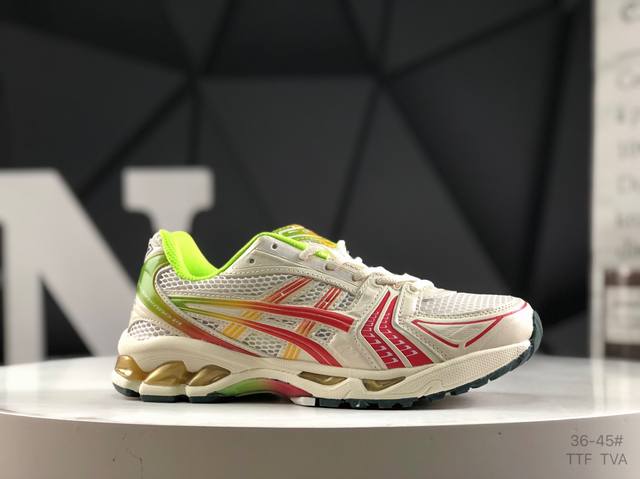 亚瑟士 Asics Gel-Kayano 14 公司级版本 亚瑟士运动休闲透气专业跑鞋 采用工程弹性双层再生针织密度鞋面材质 后跟3D可视Gel缓震乳胶物料 升