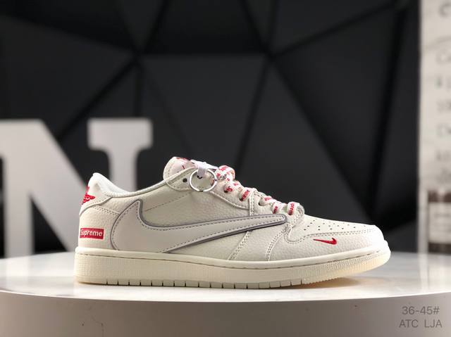 耐克 Nike Wmns Air Jordan 1 Low Gs White University Red Aj1乔丹一代倒钩低帮经典复古文化休闲运动篮球鞋 小
