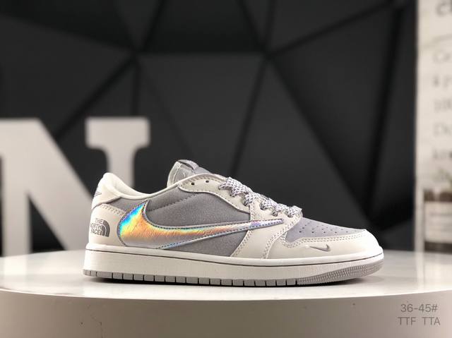 耐克 Aj1倒勾Travis Scott X Air Jordan 1 ” Reverse Mocha “ Aj1乔1 Ts 闪电 联名倒钩 低帮文化篮球鞋 完