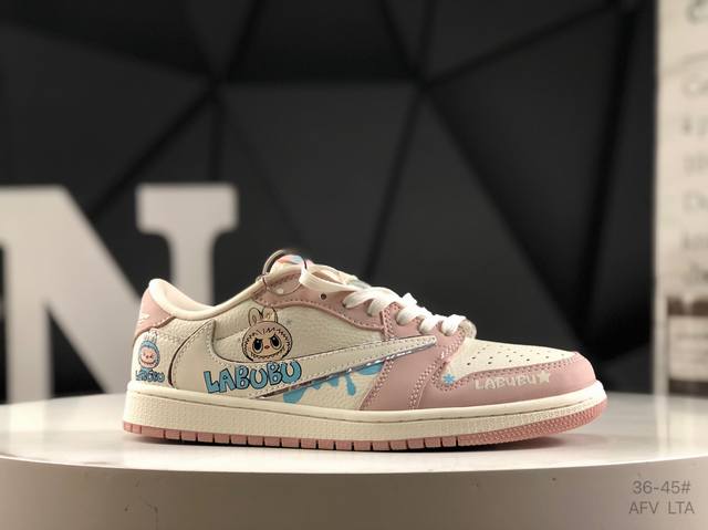 耐克 Aj1倒勾Travis Scott X Air Jordan 1 ” 拉布布 Reverse Mocha “ Aj1乔1 Ts 闪电 联名倒钩 低帮文化篮