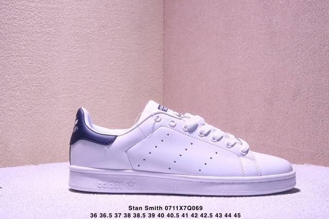 阿迪达斯Ad Originals Stan Smith 史密斯 全黑 复古时尚舒适运动休闲板鞋 原楦原纸板开发 全鞋头层皮料打造 区别市面普通真标版本 鞋身侧面