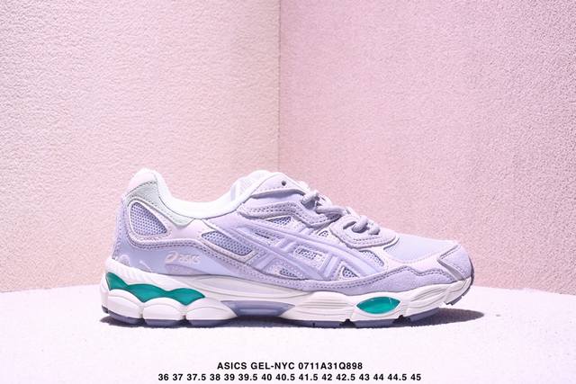 公司级Asics Gel-Nyc 亚瑟士 透气网眼鞋面 配合部分合成革材质 采用全新Ahar+橡胶材质 更加耐磨 货号: 3A383-022 尺码:36 37