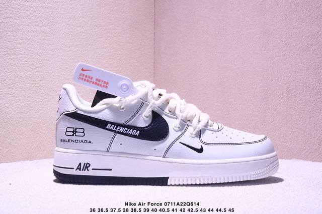 海外爆款限量发售！高端定制Nike Air Force 1 '07 Low 北面联名--- 白黑绑带 高端定制 低帮休闲板鞋 定制鞋盒 大厂纯原品质出货 超高清