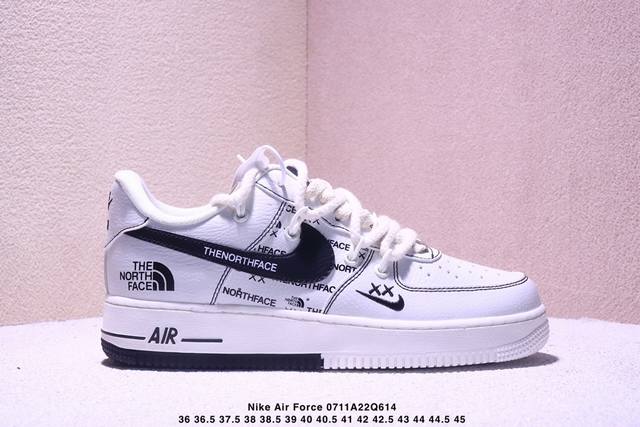 海外爆款限量发售！高端定制Nike Air Force 1 '07 Low 北面联名--- 白黑绑带 高端定制 低帮休闲板鞋 定制鞋盒 大厂纯原品质出货 超高清