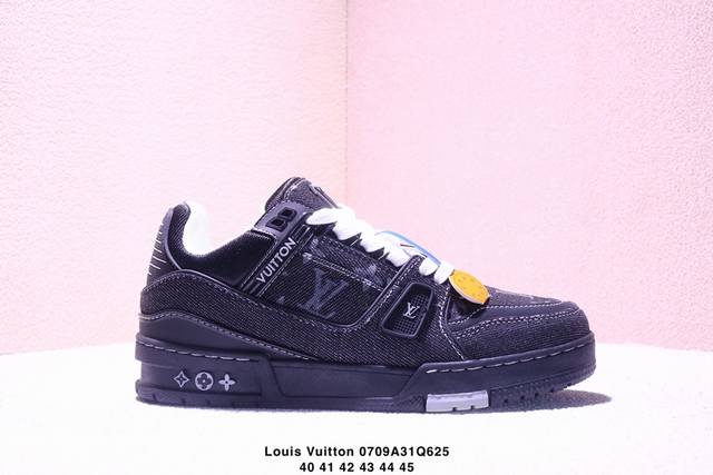 真标Louis Vuitton Trainer Sneaker Low 全新 Lv 路易威登 休闲运动文化百搭板鞋 尺码:40-45 Xm0709Q625