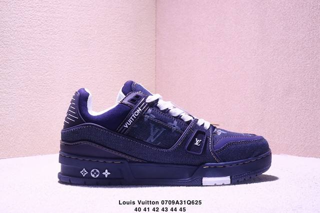 真标Louis Vuitton Trainer Sneaker Low 全新 Lv 路易威登 休闲运动文化百搭板鞋 尺码:40-45 Xm0709Q625