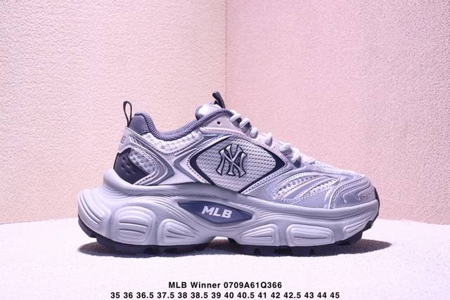 公司级Mlb Winner Chunky 百搭舒适休闲潮流运动厚底增高防滑耐磨 低帮 老爹鞋 货号:3Ashwd15N 尺码:35.5 36 36.5 37.5