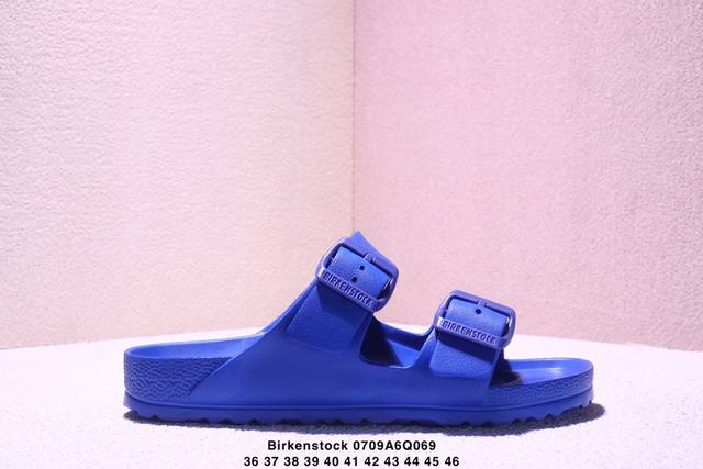 德国百年知名鞋履品牌 博肯Birkenstock 勃肯拖鞋系列凉拖鞋休闲沙滩凉鞋 广东原产#采用质地柔软牛皮革 中底搭载缓震软木橡胶 外置Eva轻量片装外底。