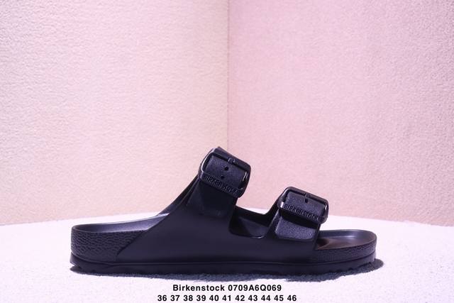 德国百年知名鞋履品牌 博肯Birkenstock 勃肯拖鞋系列凉拖鞋休闲沙滩凉鞋 广东原产#采用质地柔软牛皮革 中底搭载缓震软木橡胶 外置Eva轻量片装外底。