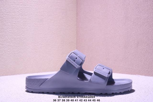 德国百年知名鞋履品牌 博肯Birkenstock 勃肯拖鞋系列凉拖鞋休闲沙滩凉鞋 广东原产#采用质地柔软牛皮革 中底搭载缓震软木橡胶 外置Eva轻量片装外底。