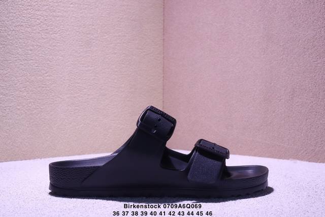 德国百年知名鞋履品牌 博肯Birkenstock 勃肯拖鞋系列凉拖鞋休闲沙滩凉鞋 广东原产#采用质地柔软牛皮革 中底搭载缓震软木橡胶 外置Eva轻量片装外底。