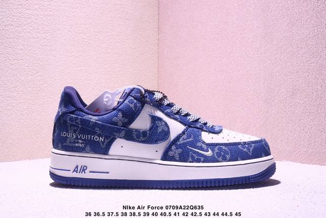 海外限量发售！公司级Nike Air Force 1 '07 Low Lv联名-蓝色牛仔 空军一号低帮 运动鞋 休闲鞋 折边针车 工艺难度大 原楦头原纸板 原装