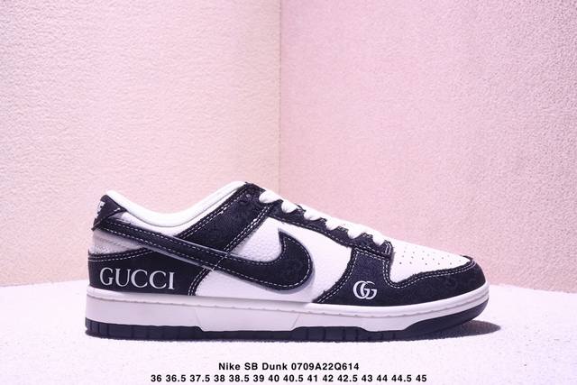 海外爆款限量发售！高端定制Nike Sb Dunk Low 古驰联名--- 牛仔布黑白 高端定制 低帮休闲板鞋 定制鞋盒 大厂纯原品质出货 超高清洁度 皮料切割