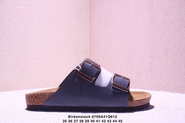 Birkenstock 勃肯半拖系列克罗心双扣金属扣设计，双杠绑带夏季凉鞋 头层皮材质#采用质地柔软牛皮绒面革植入羊羔毛鞋垫和里衬材质 #中底搭载缓震软木橡胶