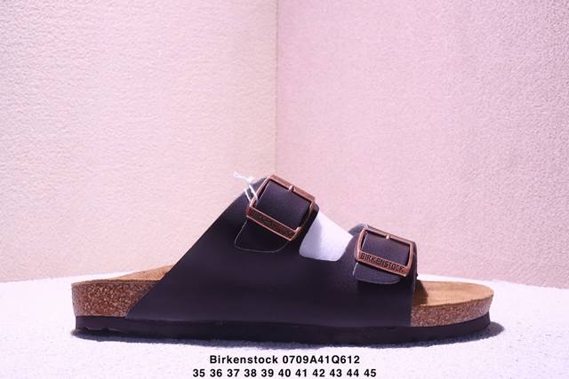 Birkenstock 勃肯半拖系列克罗心双扣金属扣设计，双杠绑带夏季凉鞋 头层皮材质#采用质地柔软牛皮绒面革植入羊羔毛鞋垫和里衬材质 #中底搭载缓震软木橡胶