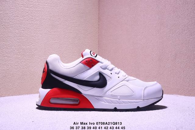 公司级耐克Air Max Ivo男女子气垫缓震耐磨运动鞋时尚潮流休闲透气跑步鞋 选用网眼鞋面，脚感舒适透气。鞋舌、鞋侧及后跟处饰有品牌标识，简约大气又时尚。采用