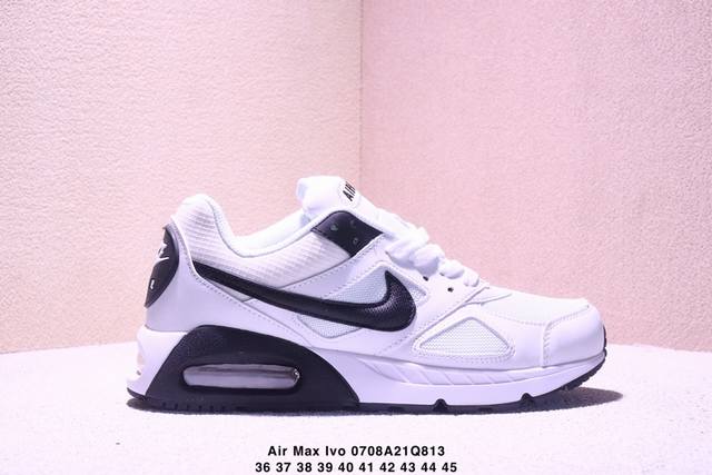 公司级耐克Air Max Ivo男女子气垫缓震耐磨运动鞋时尚潮流休闲透气跑步鞋 选用网眼鞋面，脚感舒适透气。鞋舌、鞋侧及后跟处饰有品牌标识，简约大气又时尚。采用