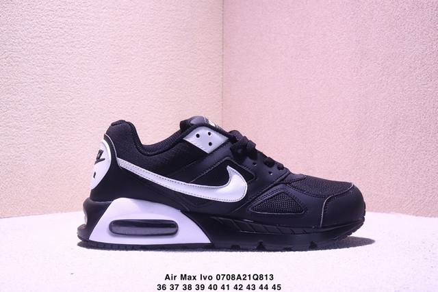 公司级耐克Air Max Ivo男女子气垫缓震耐磨运动鞋时尚潮流休闲透气跑步鞋 选用网眼鞋面，脚感舒适透气。鞋舌、鞋侧及后跟处饰有品牌标识，简约大气又时尚。采用