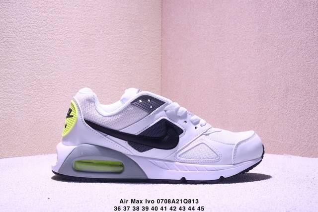 公司级耐克Air Max Ivo男女子气垫缓震耐磨运动鞋时尚潮流休闲透气跑步鞋 选用网眼鞋面，脚感舒适透气。鞋舌、鞋侧及后跟处饰有品牌标识，简约大气又时尚。采用