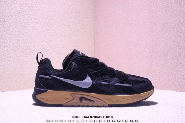 公司级Nike Jam 系列舒适时尚防滑耐磨低帮生活休闲鞋 Fn0314 采用鞋面合成皮革与网眼布设计 以便于运动员在霹雳舞运动中的保护和耐穿 中底设计细节采用