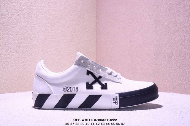Off-White 舒适百搭 防滑耐磨 低帮 帆布鞋 男款 黑色 Xm0708Q222