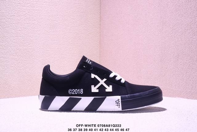 Off-White 舒适百搭 防滑耐磨 低帮 帆布鞋 男款 黑色 Xm0708Q222