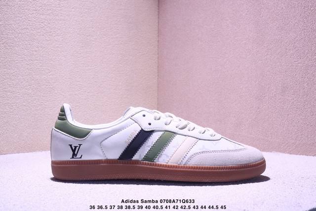 公司级Adidas Originals Samba Og ‘Diy’桑巴舞系列-古驰联名 夏季时尚百搭低帮休闲运动板鞋 白红绿 原装头层材料 用料绝不含糊 独家