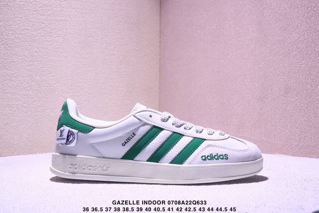 公司级Adidas Originals Gazelle Indoor Indoorsup T头鞋 Lv联名 防滑耐磨轻便 低帮 板鞋 男女同款 白绿 以柔软的皮