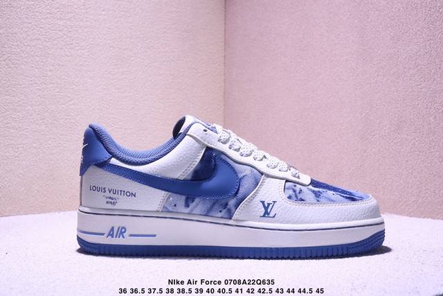海外限量发售！公司级Nike Air Force 1 '07 Low Lv联名-蓝色海洋 空军一号低帮 运动鞋 休闲鞋 折边针车 工艺难度大 原楦头原纸板 原装