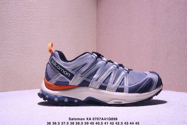 公司级Salomon Xa Pro 3D萨洛蒙户外越野跑鞋 鞋面采用Sensifit贴合技术 全方位贴合包裹脚型 鞋跟部鞋底牵引设计 提供强大的抓地性能 更适应
