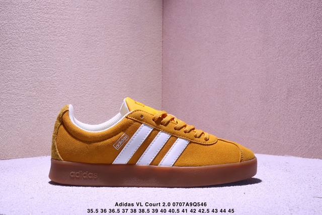 阿迪达斯 Adidas 今天Vl Court 2.0绒面麂皮防滑耐磨轻便低帮板鞋 货号；Ji0495 码数： 35.5 36 36.5 37 38 38.5 3