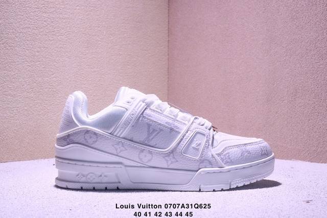 真标Louis Vuitton Trainer Sneaker Low 全新 Lv 路易威登 休闲运动文化百搭板鞋 尺码:40-45 Xm0707Q625