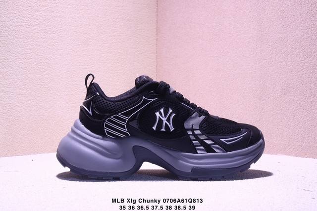 Mlb Xlg Chunky厚底低帮休闲鞋 Ny印花 织物材质老爹鞋 公司级 真标带半码 Xm0706Q813