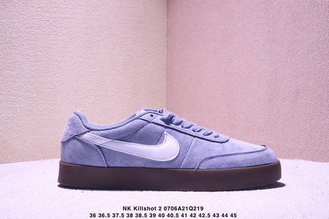 Nk Killshot 2 复古限定 耐克复古舒适防滑轻便低帮板鞋 此次品牌选用Nike旗下经典带款Nikekillshot 鞋款为蓝本，采用帆白色、藏蓝色和生