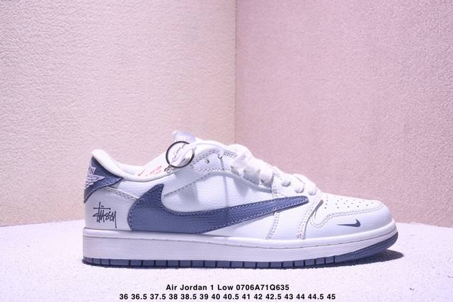 Travis Scott X Fragment Design X Jordan Air Jordan 1 Low Og Sp Lv联名 “黑牛仔印花” 多方联名