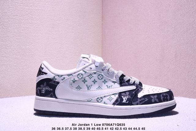 Travis Scott X Fragment Design X Jordan Air Jordan 1 Low Og Sp Lv联名 “黑牛仔印花” 多方联名